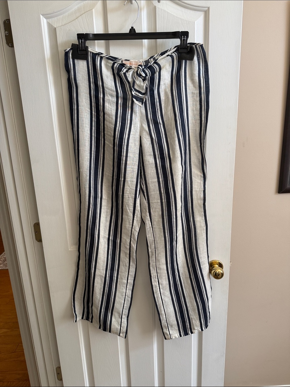 🌸 Tory Burch: Navy and White Striped Swim Coverup Pants